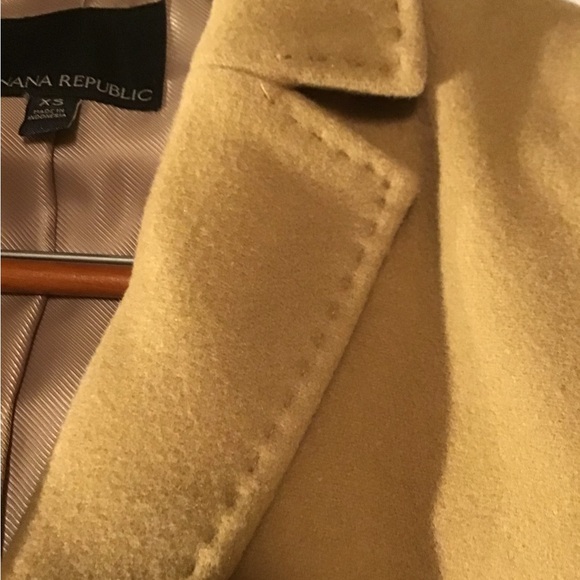 BANANA REPUBLIC, Mario Bellucci, Petite Italian Melton TopCoat, 3/4, Camel, XS - Picture 3 of 8